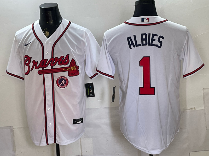Men 2026 Atlanta Braves #1 Albies white Game Nike MLB Jersey 0805001